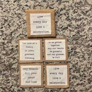 Drink coasters Burlap /Cotton set of 4